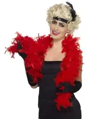 Feather Boa 50g Red Halloween Burlesque Fancy Dress Costume Accessories
