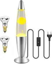 Klarlight Lava Lamp 34cm,Magic Lamp,Lava Lamp 25W with Cable Switch,Gift Idea Christmas,Including Bulb Retro Lamp (Yellow)