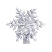 Catzon Christmas Tree Topper Lighted with Built-in Led Snowflake Projector Lights-Silver