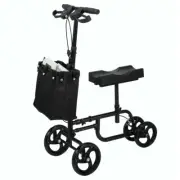 Foldable Knee Walker Mobility Alternative Crutches Wheelchair with Basket AU