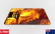 MOUSE PAD DESK MAT ANTI-SLIP|HOT FIERCE FIRE YELLOW FLAMES #3