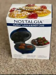 Nostalgia My Mini Lava & Bundt Cake Maker Compact Size, Nonstick BLUE
