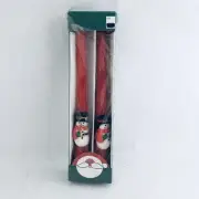 Vintage NOS Christmas Candles Figural Snowmen Tapers Pair 10" New Box Woolworth