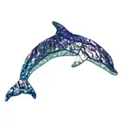 Two Tone Dolphin Glass Swimming Pool Step Marker Mosaic (12.5").