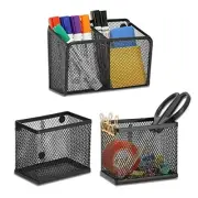 Locker Shelf Organizer, Magnetic Pencil Holder, Metal Storage Basket Pack 3L