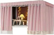 HYJHHY Bunk Bed Curtains 3 Layers Thickened Dustproof Children's Beds Loft Bed Curtains Blackout Privacy Bunk Bed Tent Single Bed Caravan(Curtain*3,1.2M_Pink B)