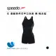 【SPEEDO】女 運動兩件式平口泳裝 黑/幾合藍 SD813510G952