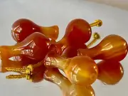 23x12mm "Sweet Sunset/AAA"~CARNELIAN AGATE Chalcedony Bottle Bead Pendant I1386