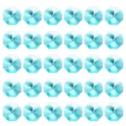 K9 Crystal Octagon Beads 2 Holes 60 Pack 14mm Chandelier Prisms Clear Blue