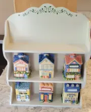 New Avon Vintage Cottage House Spice Jar Collection Set of 6 Plus Rack