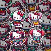 Killer Clown Kitty From Outer Space Vinyl Stickers