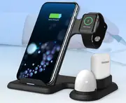 3 in 1 10W Fast Charger Wireless Charger Stand with Night Light