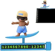 Parking Number Plate, Temporary Parking Sign, Cartoon Centre Console Sliding Decoration - Center Console Surfer Boy Sliding Ornament for Car Window