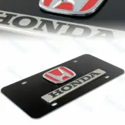 HONDA 3D Front Black Stainless Steel License Plate Frame CIVIC ACCORD with Caps (for: Honda)