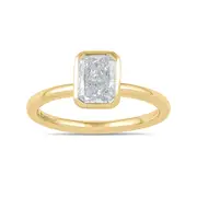 1.00ct Laboratory Grown Diamond Radiant Cut Solitaire Ring in 18kt Yellow Gold