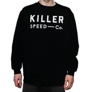 Killer Speed Co. Men Logo Crew Neck Jumper Raglan Sleeve Black