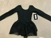 Bloch Black Petal Long Sleeve Shiffon Skirt Leo