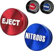 ALAMSCN Aluminum EJECT NITROUS Button Car Cigarette Lighter Plug Cover Fits Most Automotive Vehicles Boats with Standard 12 Volt Power Source (EJECT red + NITROUS blue)
