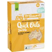 Woolworths Honey Quick Oats Sachets 12 pack