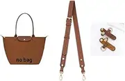 Purse Strap Bag Adjustable Shoulder Strap for Long Champ Small Short Handle Bag Modified Messenger Strap Leather Straps(Brown)