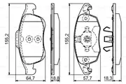 Bosch Front Brake Pads for Citroen Berlingo B9 1.6L Diesel 9HX 2008 - 2011