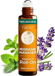 Gya Labs Migraine Essential Oil Roll on - Natural Migraine Relief Stick Roller, Fast Comfort for Head Tension, Blend with Peppermint Oil, Self Care Relaxing Gifts for Women (10ml)