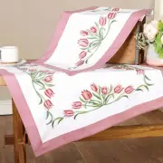Herrschners® Blooming Tulips Table Runner & Table Topper Set Stamped Embroidery