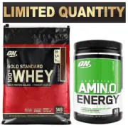 OPTIMUM NUTRITION 100% ON WHEY 10LB ON AMINO ENERGY 30 SRV BCAA MUSCLE RECOVERY