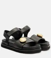 [Loewe] Loewe Pebble leather sandals AU 8 black
