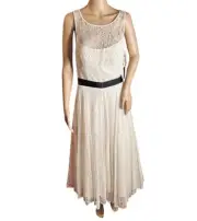 Aidan Mattox Elegant Illusion Straps and High-Neck A-Line Shoes Ze 10 NWT