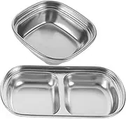 PHENOFICE Stainless Steel Sauce Plate Condiment Serving Tray Small Sauce Dishes and Easy to Clean Kitchen Essential