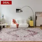 Deal Extra Large Area Rug Blooming Pastel Pink Soft Retro Carpet Hallway Runner