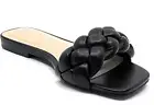Soda Ball Women Open Square Toe Comfort Fashion Braided Woven Flat Sandals Black