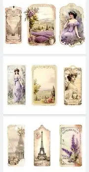 Pretty Paris Tags Junk Journals Scrapbook Embellishments USA