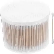 MUSISALY 500pcs Double-ended Cotton Swabs for Babyear Cleaning Makeup Removal Soft Wooden Sticks for Safety Swabs