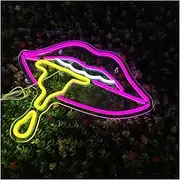 Hanging Art Neon Signs Neon LED Design Pink Lip 5V (42x34cm) Wall Decoration Bedroom Party Decoration Holiday Wedding Decoration