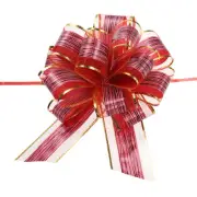 20pcs 7" Big Gift Wrapping Bows Organza Pull Bow Ribbon Chiffon Burgundy Red