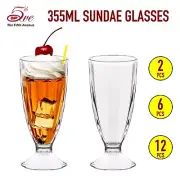 2/6/12x Sundae Glasses Milkshake Dessert Crystal Clear Ice Cream Cocktail Cup