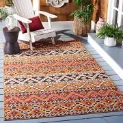 Collection Accent Rug - 2'7" x 5', Rust & Red, Boho Design, Non-Shedding & Ea...