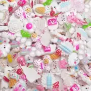 10 Resin Cabochons White Slime Charms Flat Back Mix Assorted Lot