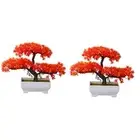 2Pcs Artificial Plant Bonsai Plastic Small Tree Pot Fake Plant Flower9166