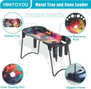 1X Tobacco Rolling Tray &Cone Holder Cone Loader Foldable Stand Pre Roll Machine