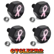 4 Black Billet Hex License Plate Frame Tag Bolts PIN RIBBON - 097