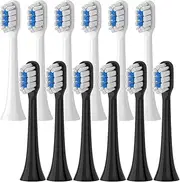 NWHEJIRM Replacement Brush Heads, Compatible For Xiaomi Mijia T301 T302 T501 /501C Electric Toothbrush Head Soft Bristle Nozzles(T301-302-WH6BK6)