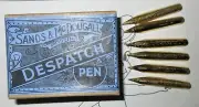 6 x RARE SANDS & McDOUGALL DESPATCH GOLD BRASS DIP PEN NIBS+LETTERING+DRAW+MAGNA