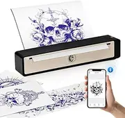 Wormhole Tattoo Stencil Printer, Wireless Bluetooth Tattoo Printer with 2500mAh Battery, Portable Tattoo Thermal Copier Machine Compatible with Smartphones & PC N202007