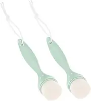 Mikinona Manual Face Brush Set 2pcs Soft Bristle Facial Cleansing Brush for Women Long Handle Skincare Scrubber for Face Makeup Removal