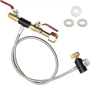 CGA320 G1/2 CO2 Cylinder Refill Adapter Hose, CO2 Refill Station Connector Kit for Filling soda-Maker(CGA320 to TR21-4, Dual Valve with Gauge) (36Inch)