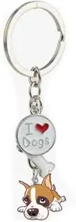 [Mummumi] Keychains, Lovely Dog Key-ring Portable Metal Keychain Keyring Key Decor Car Keyring Tag (Boxer)