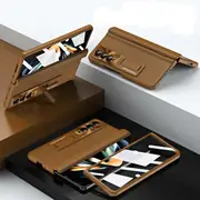 For Samsung Galaxy Z Fold4 5G Foldable Full Body Case - 360 Degree Folding - Coffee